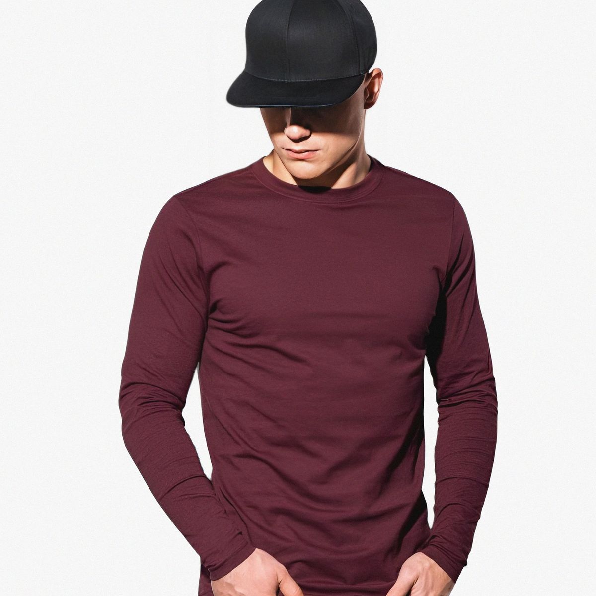 MROTTO - Polera Hombre Manga Larga  Cuello Redondo