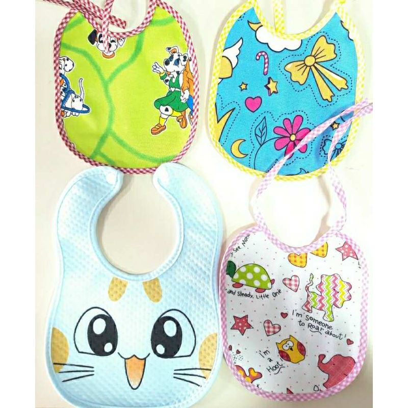GENERICO - Pack 4 baberos lindos para bebe.