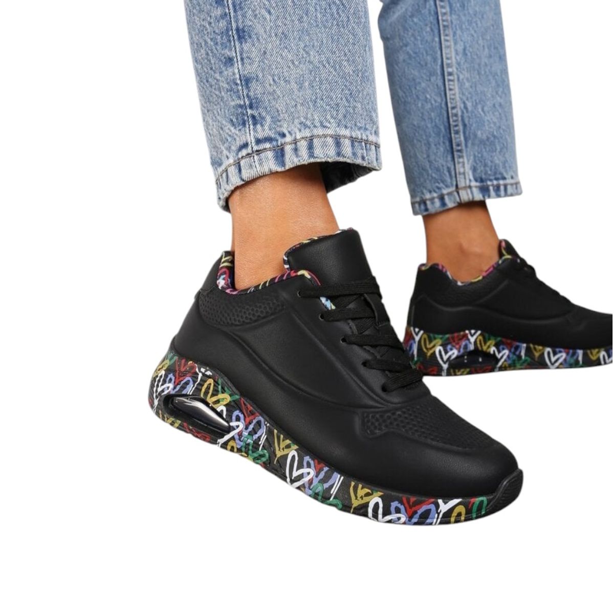 HERIEL - Zapatilla Negra Plataforma Mujer