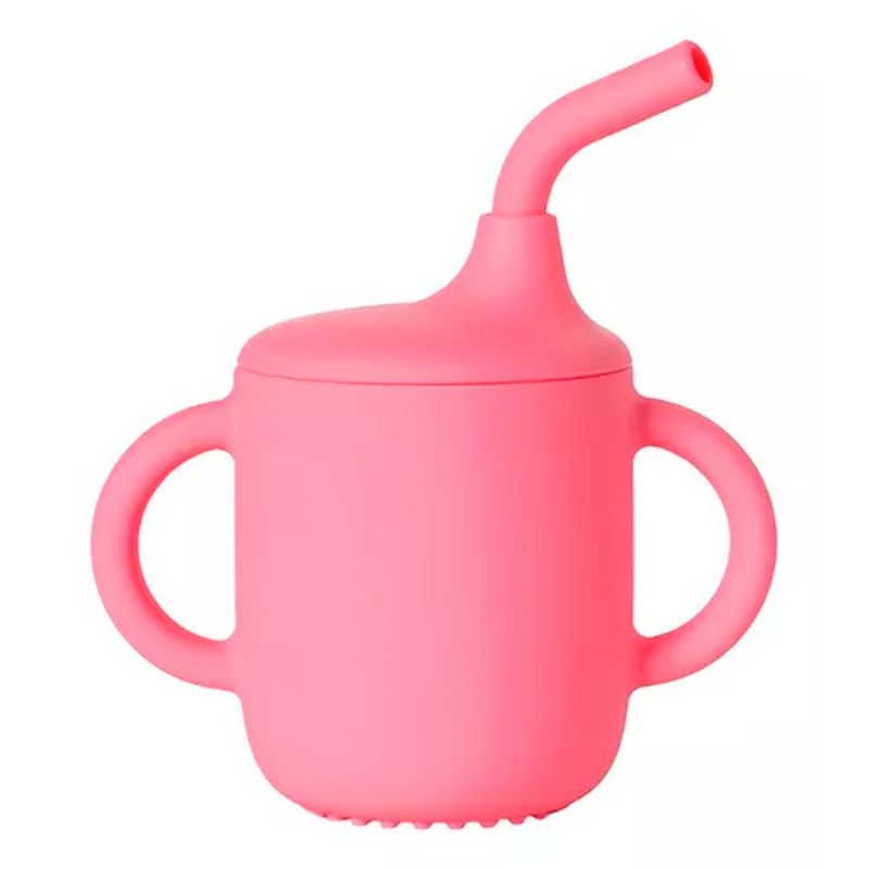 GENERICO - Vaso De Silicona Con Bombilla Para Bebés Rosado