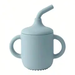 GENERICO - Vaso De Silicona Con Bombilla Para Bebés Gris