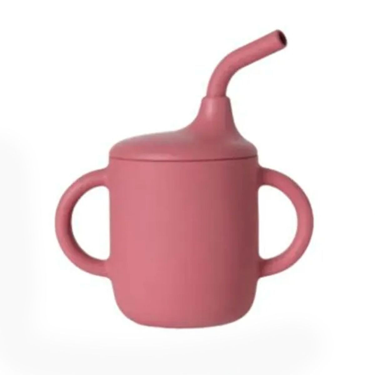 GENERICO - Vaso De Silicona Con Bombilla Para Bebés Rosa Oscuro