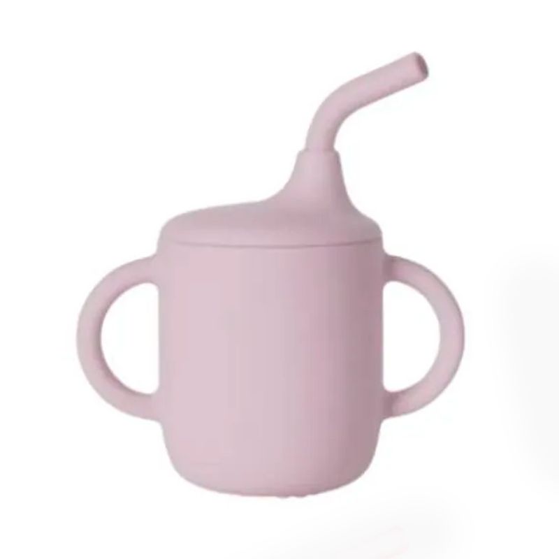 GENERICO - Vaso De Silicona Con Bombilla Para Bebés Rosa Claro