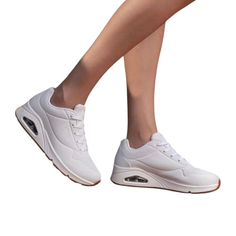 HERIEL - Zapatilla Blanca Plataforma Mujer.