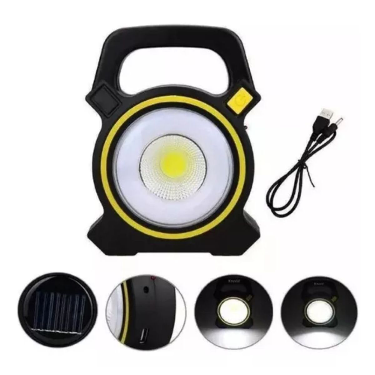 GENERICO - Pack 3 Linterna Camping Con Foco Led Solar y Recargable Con Usb