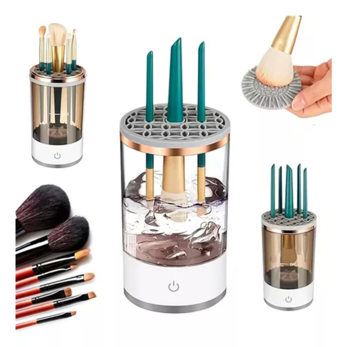 GENERICO - Limpiador Brochas Maquillaje Electrico Cosmetico Pincel a Usb