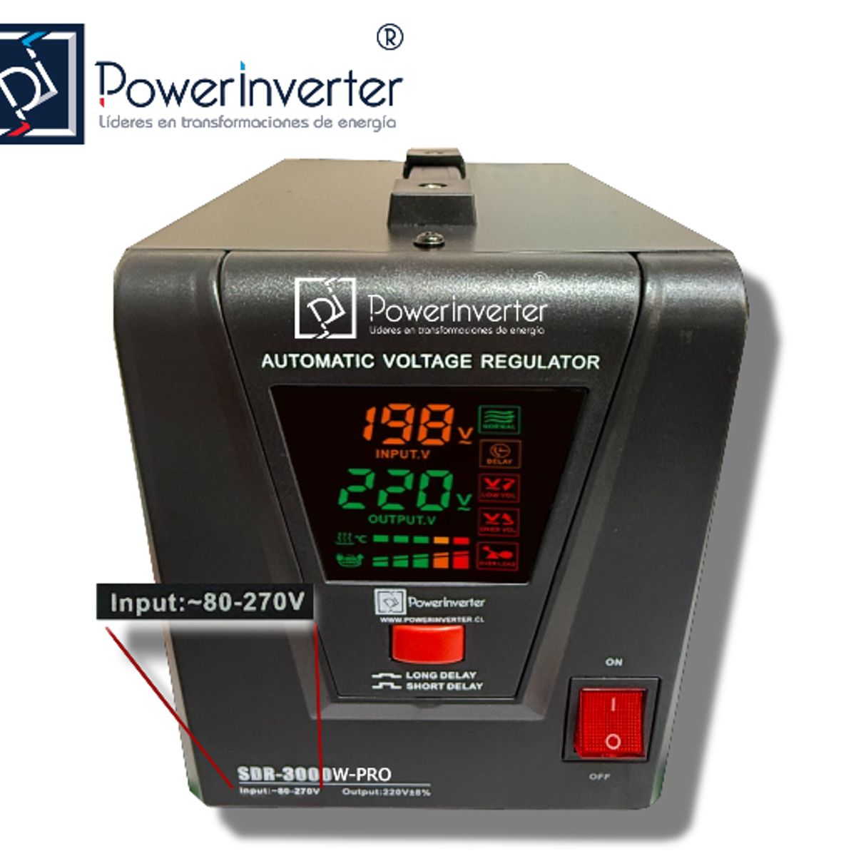 GENERICO - REGULADOR ESTABILIZADOR AUTOMÁTICO 3000W 220VAC-AVR-RELÉ - ALTA CALIDAD