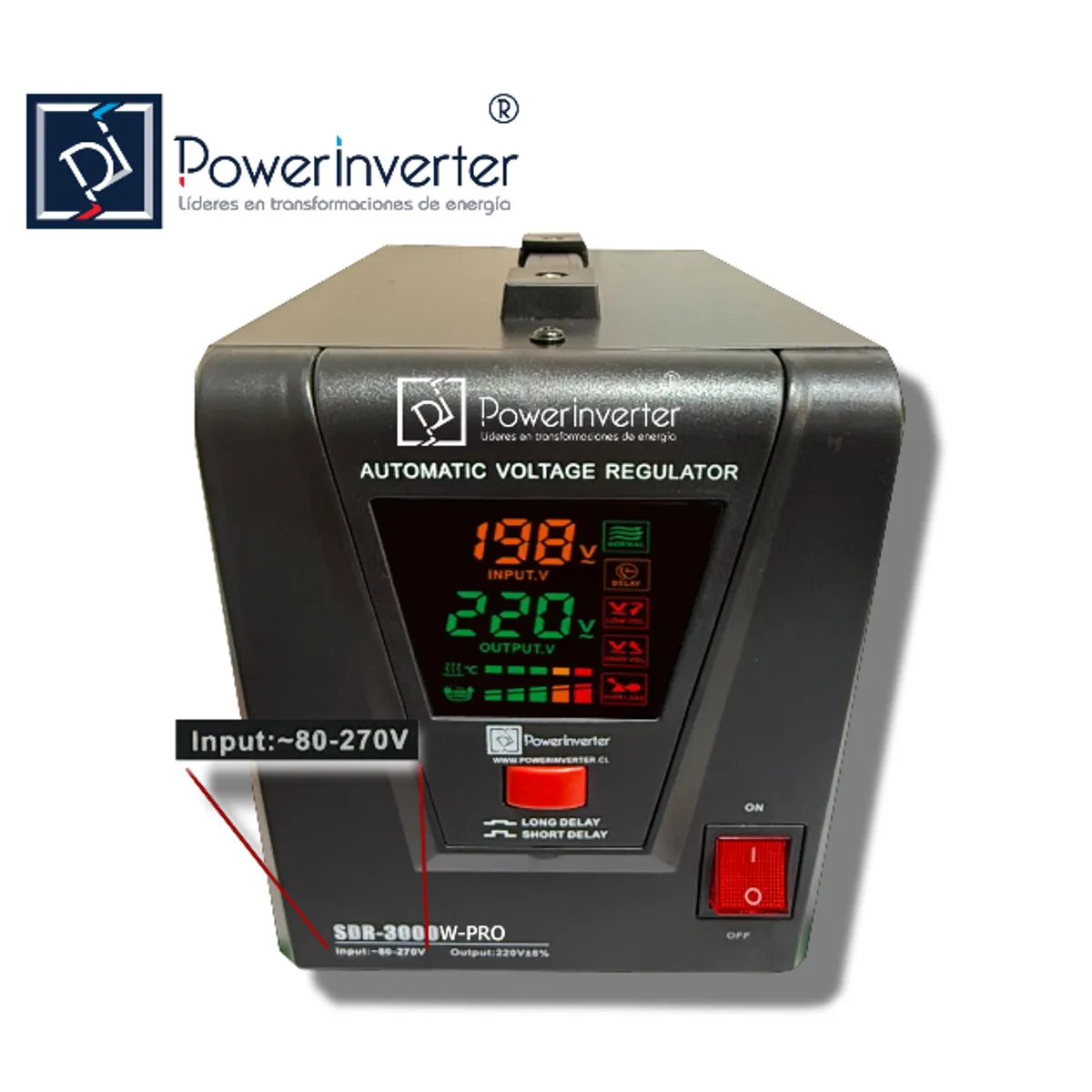 GENERICO - REGULADOR ESTABILIZADOR AUTOMÁTICO 3000W 220VAC-AVR-RELÉ - ALTA CALIDAD