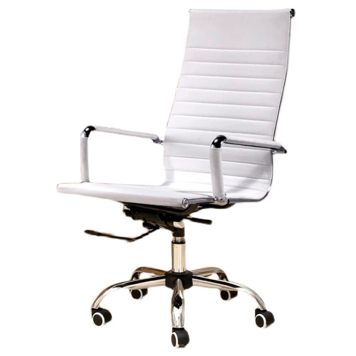 DETODOYMAS - Silla Oficina Ejecutiva aluminio con apoya brazos Blanca Chic Home - Blanco