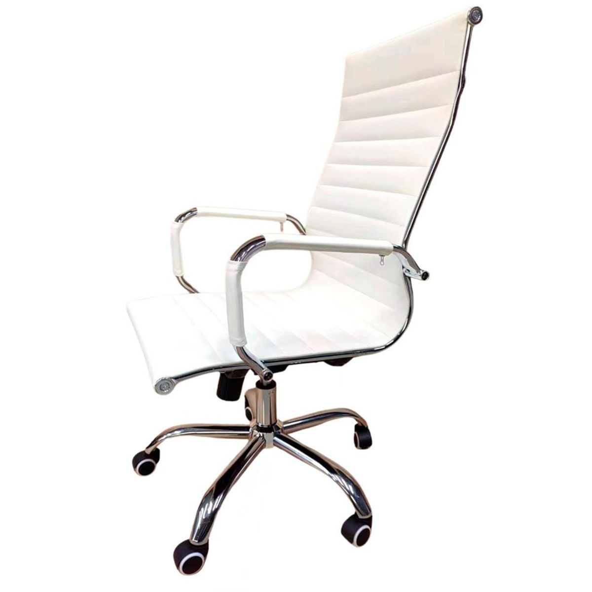 DETODOYMAS - Silla Oficina Ejecutiva aluminio con apoya brazos Blanca Chic Home - Blanco