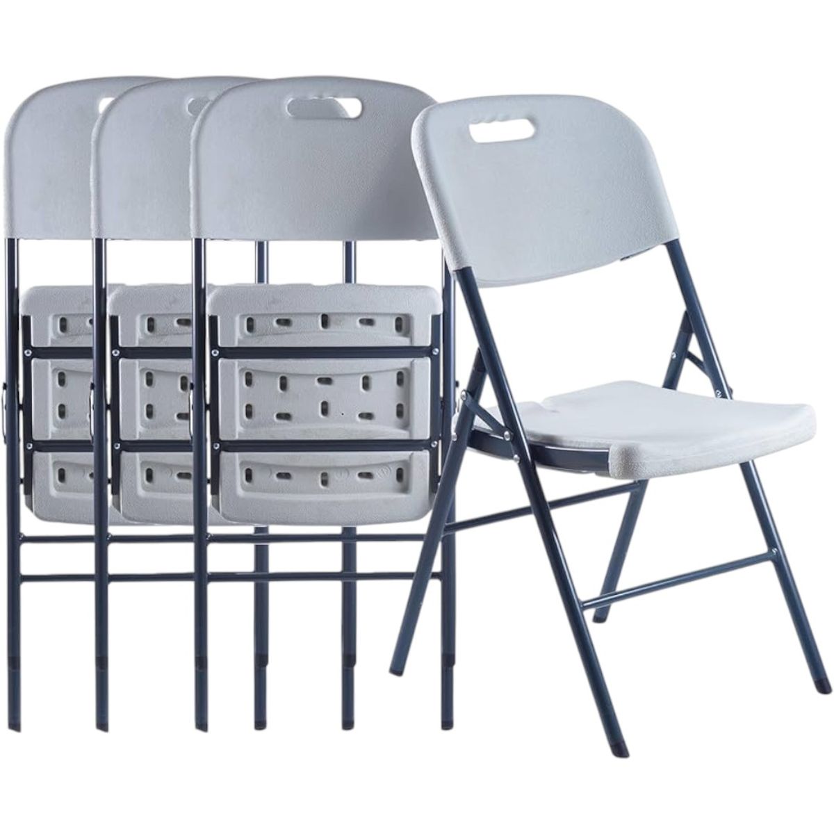 GENERICO - Set X4 Sillas Plegables De Plastico Para Fiestas Y Eventos Color Blanco