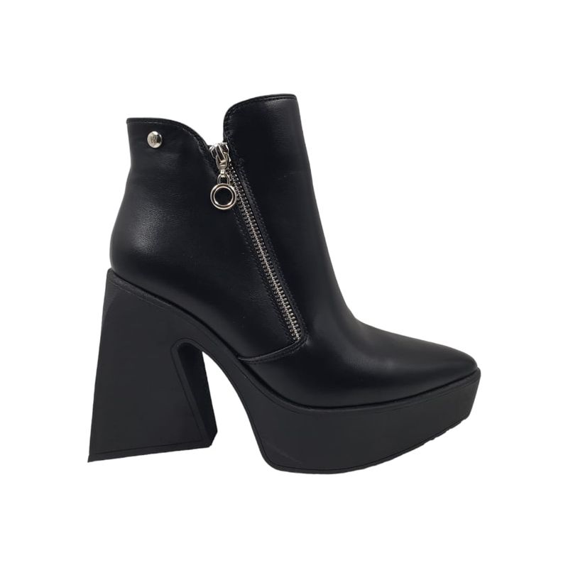 HERIEL - Bota Negra Plataforma Mujer.