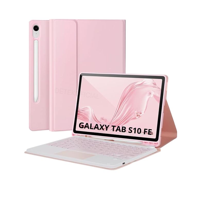 GENERICO - Funda Para Samsung S10 Fe 109 + Teclado Bluetooth Español - Rosado