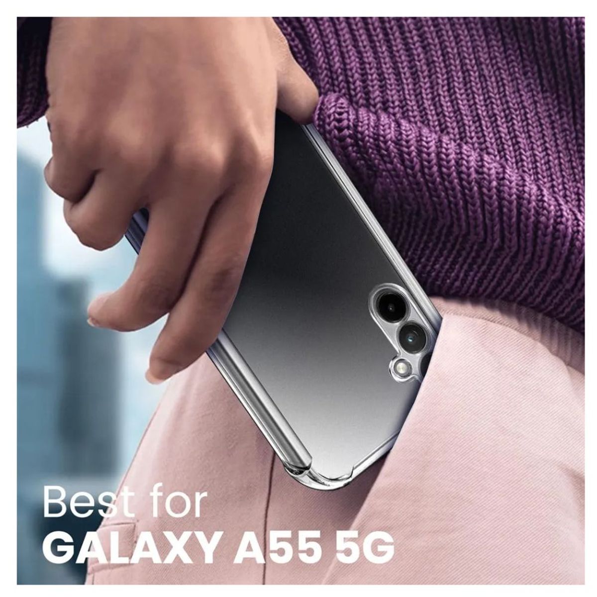 GENERICO - Carcasa Para Samsung A55 Transparente Antigolpes Reforzada.