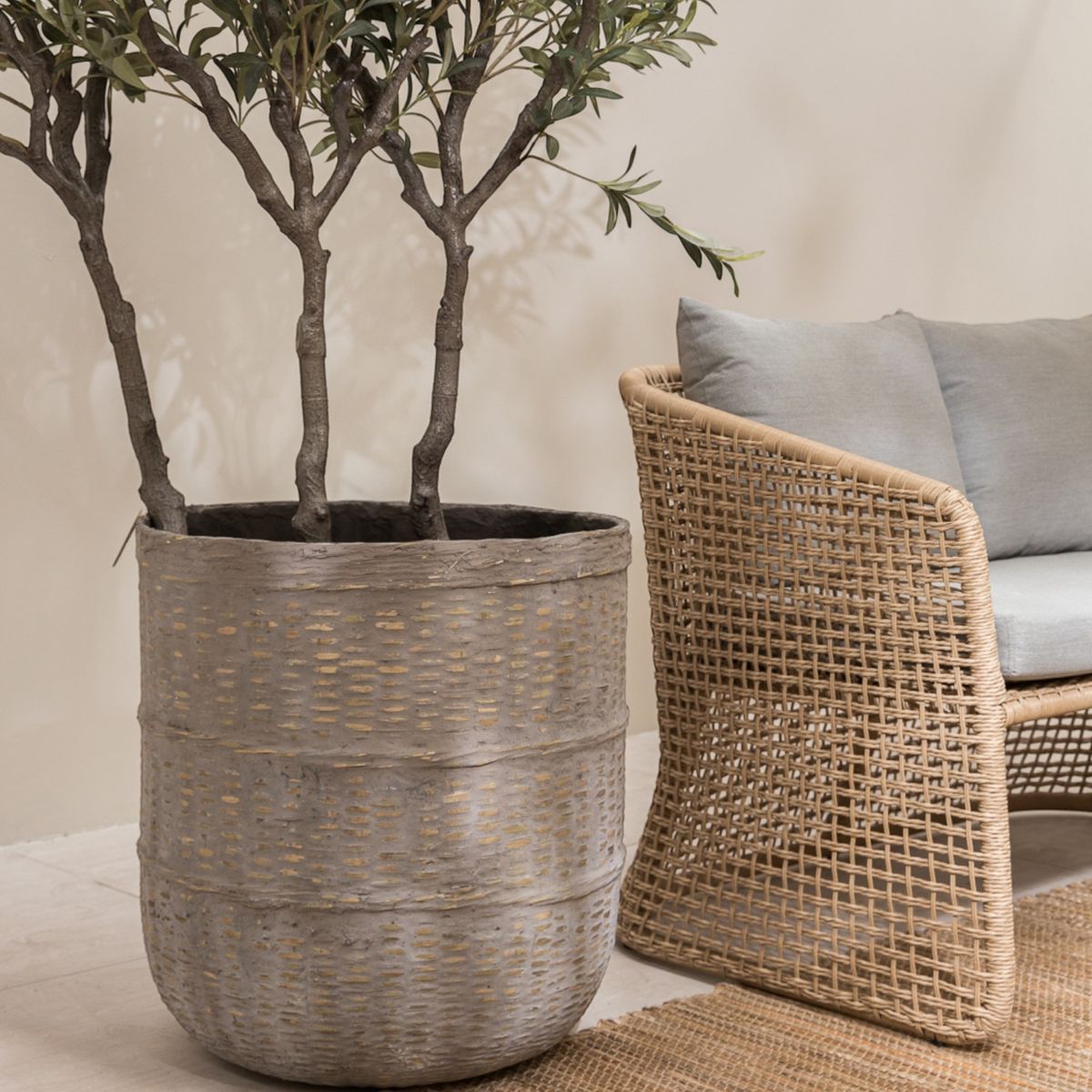 AMOBLE - Macetero Huaquen Gris Xl Amoblé