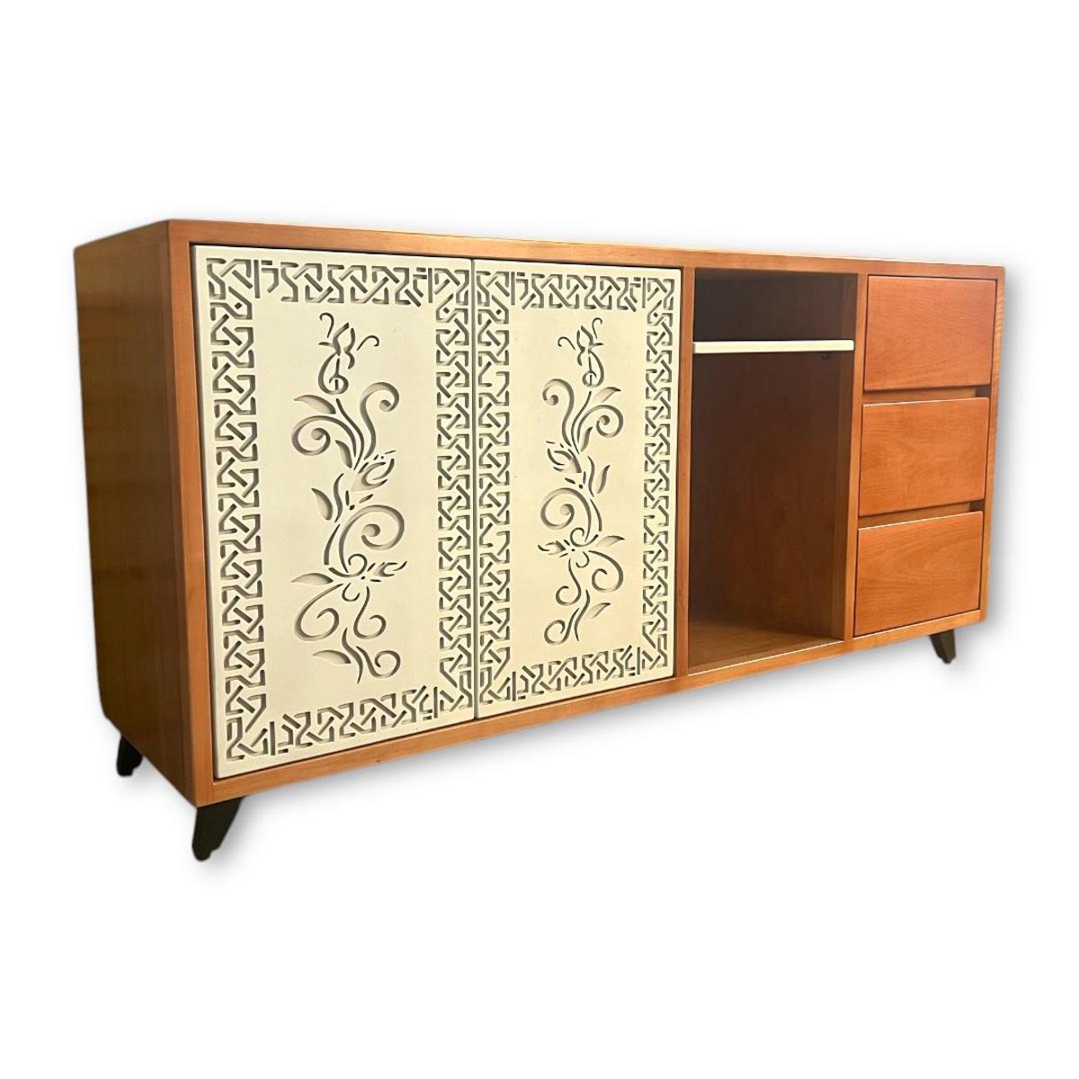 GENERICO - Rack para TV tallado modelo Flor