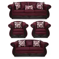 AMERICA DECORA - Living 4-3-1-1 Grand Búfalo Envejecido Burdeo