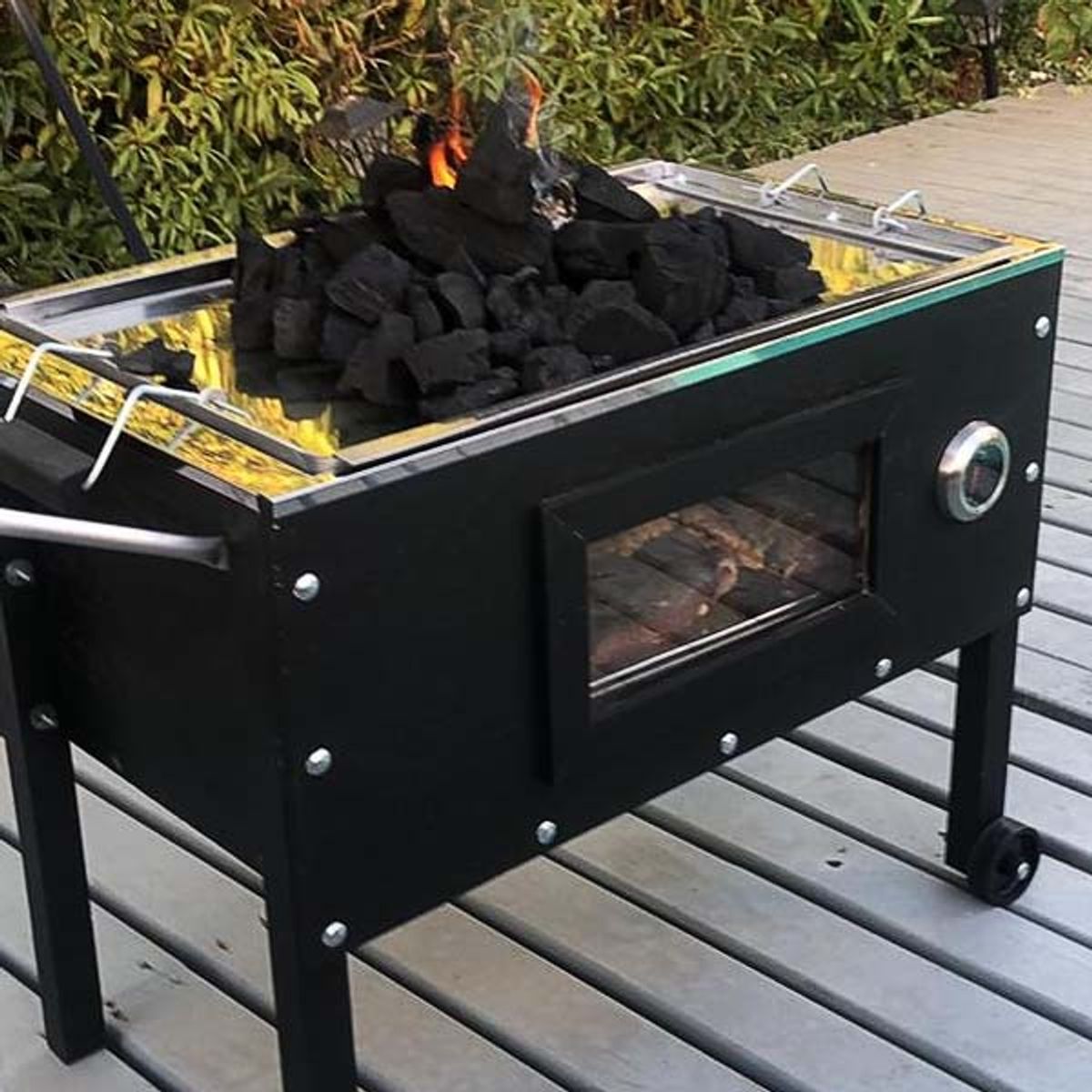 MR GRILL - Caja Mr. Grill Mediana de Acero inoxidable Especial para 9 kg