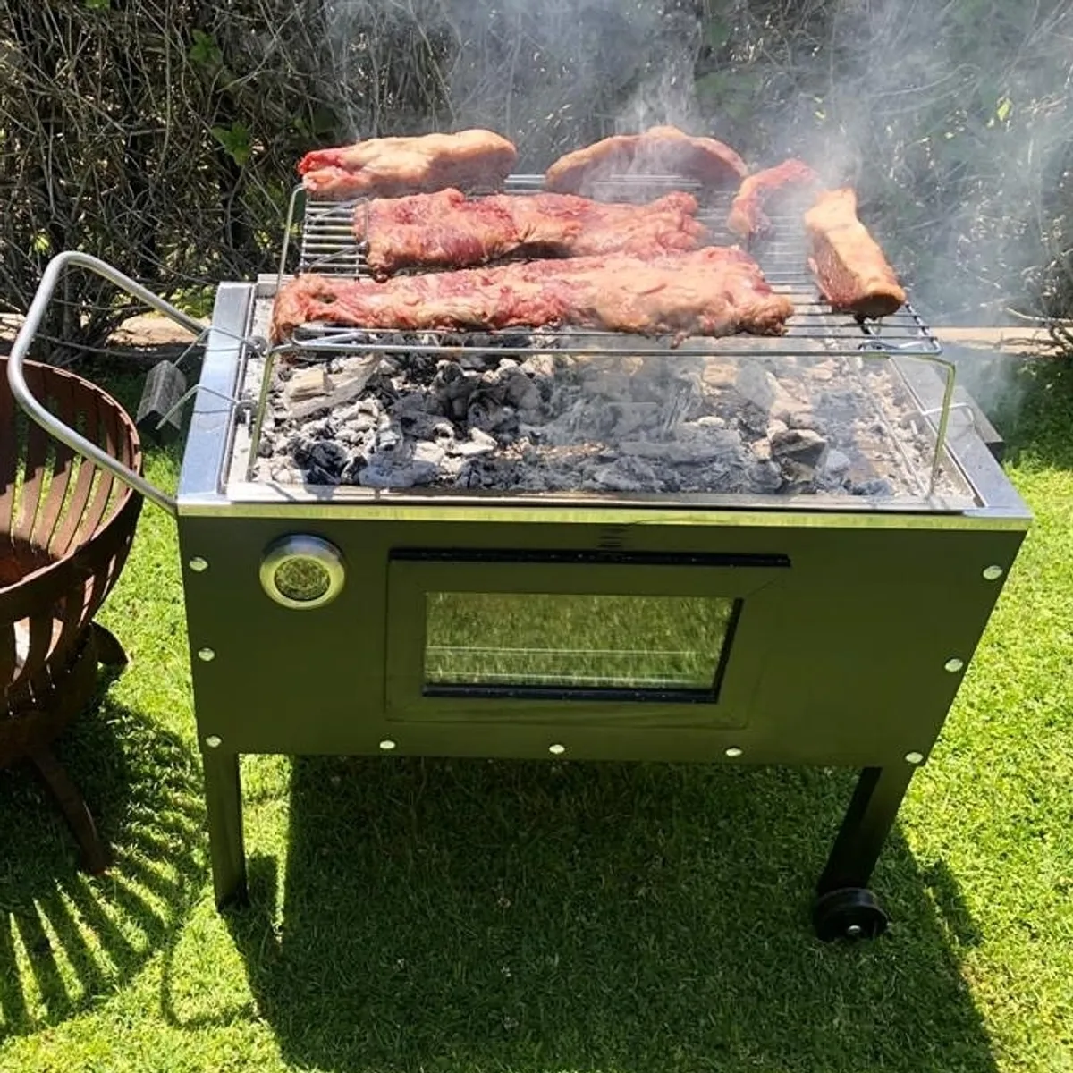 MR GRILL - Caja Mr. Grill Mediana de Acero inoxidable Especial para 9 kg