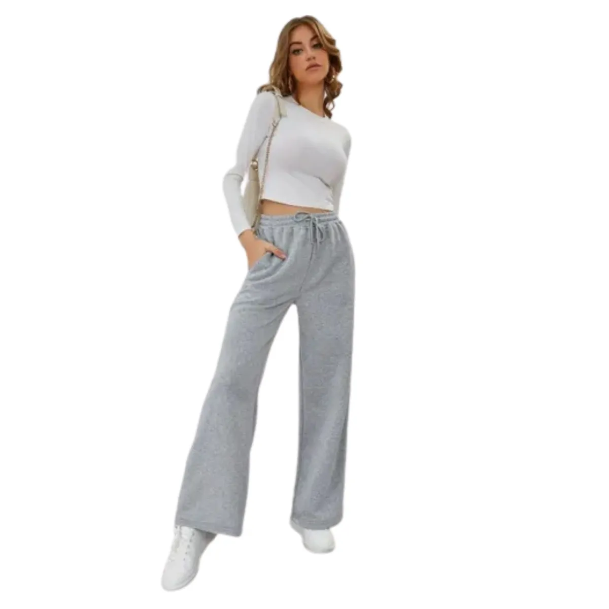 LOOK SHOP - Pantalón Buzo Mujer Jogger Invierno Forro Polar Recto 138