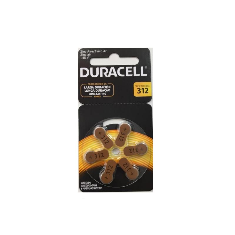 DURACELL - Pila Auditiva Duracell D312x6 145 Volt Fx - Amarillo
