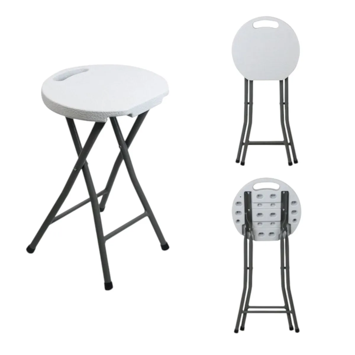 GENERICO - Pack x10 Piso Banquito Silla Taburete 46cm Plegable Plástico