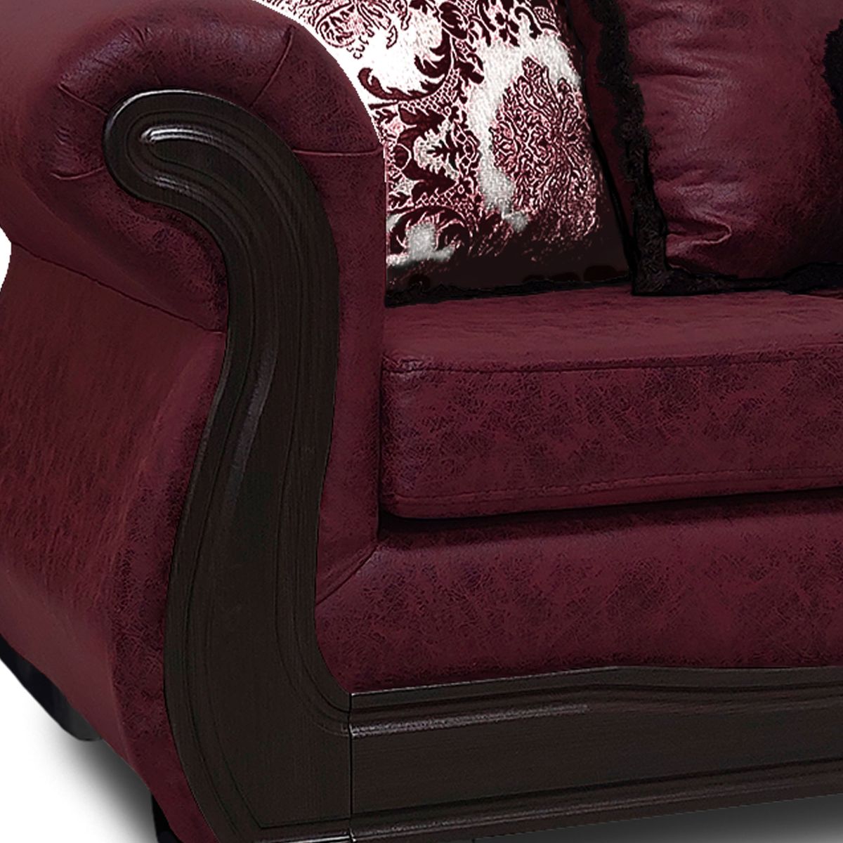 AMERICA DECORA - Living Con Resorte Estructural Búfalo 6 Cuerpos 4+1+1 Envejecido