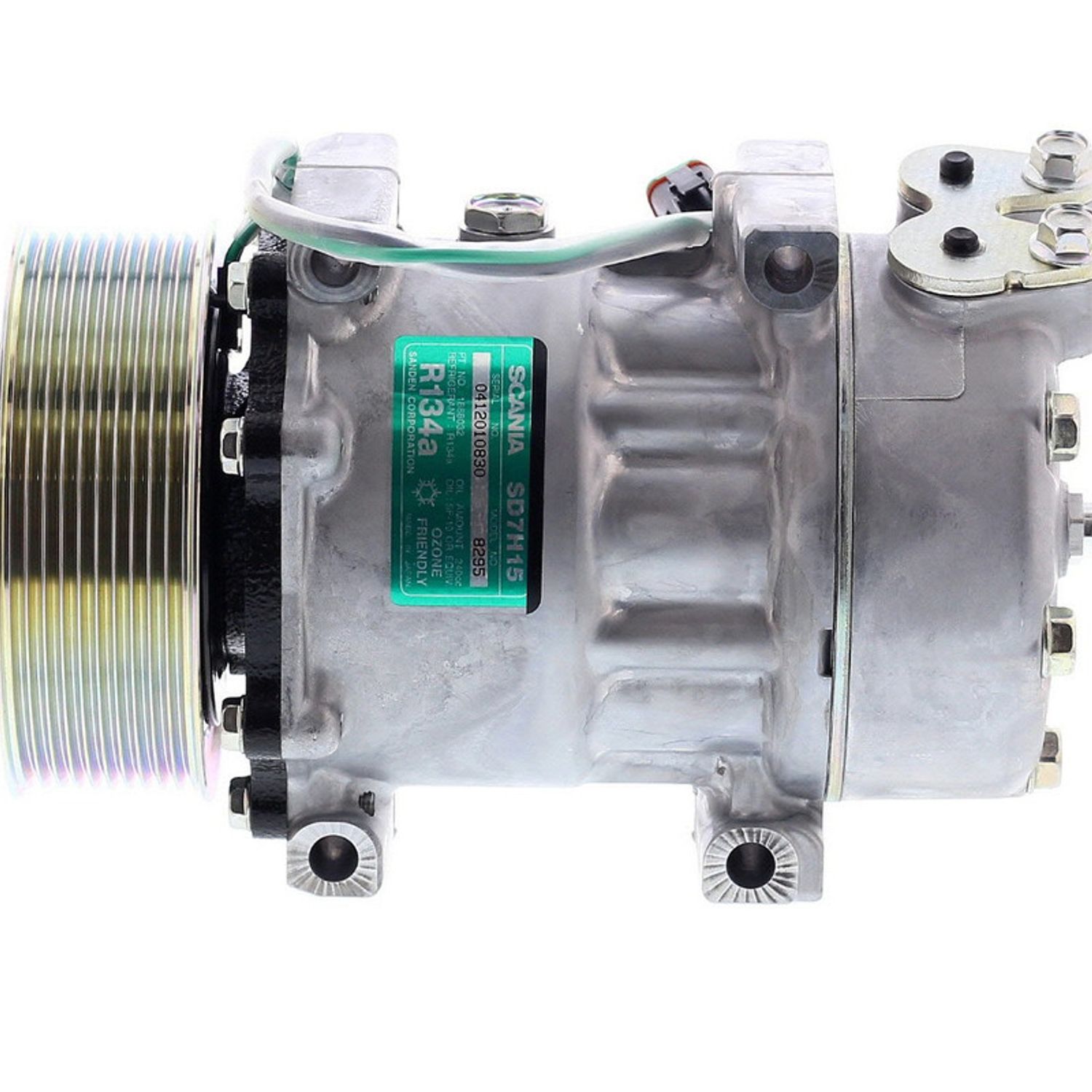 画像 Compresor de Ac 7H15 10PK 24V 119MM TAPA YE OE 8295 SANDEN