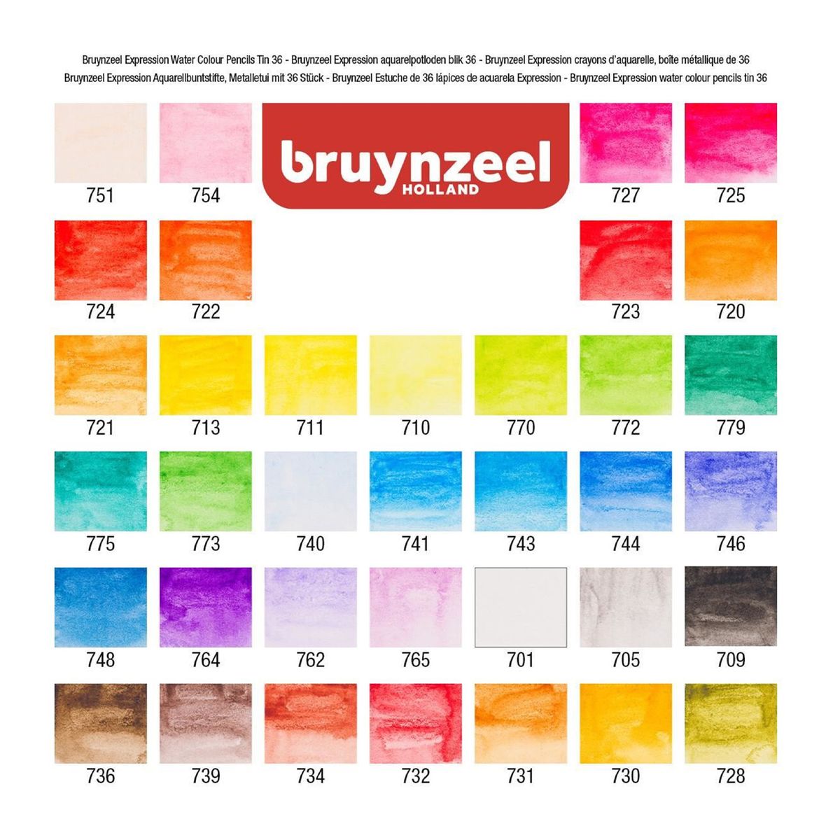 BRUYNZEEL - Lápices Acuarelables Bruynzeel + Pincel (36 Colores)