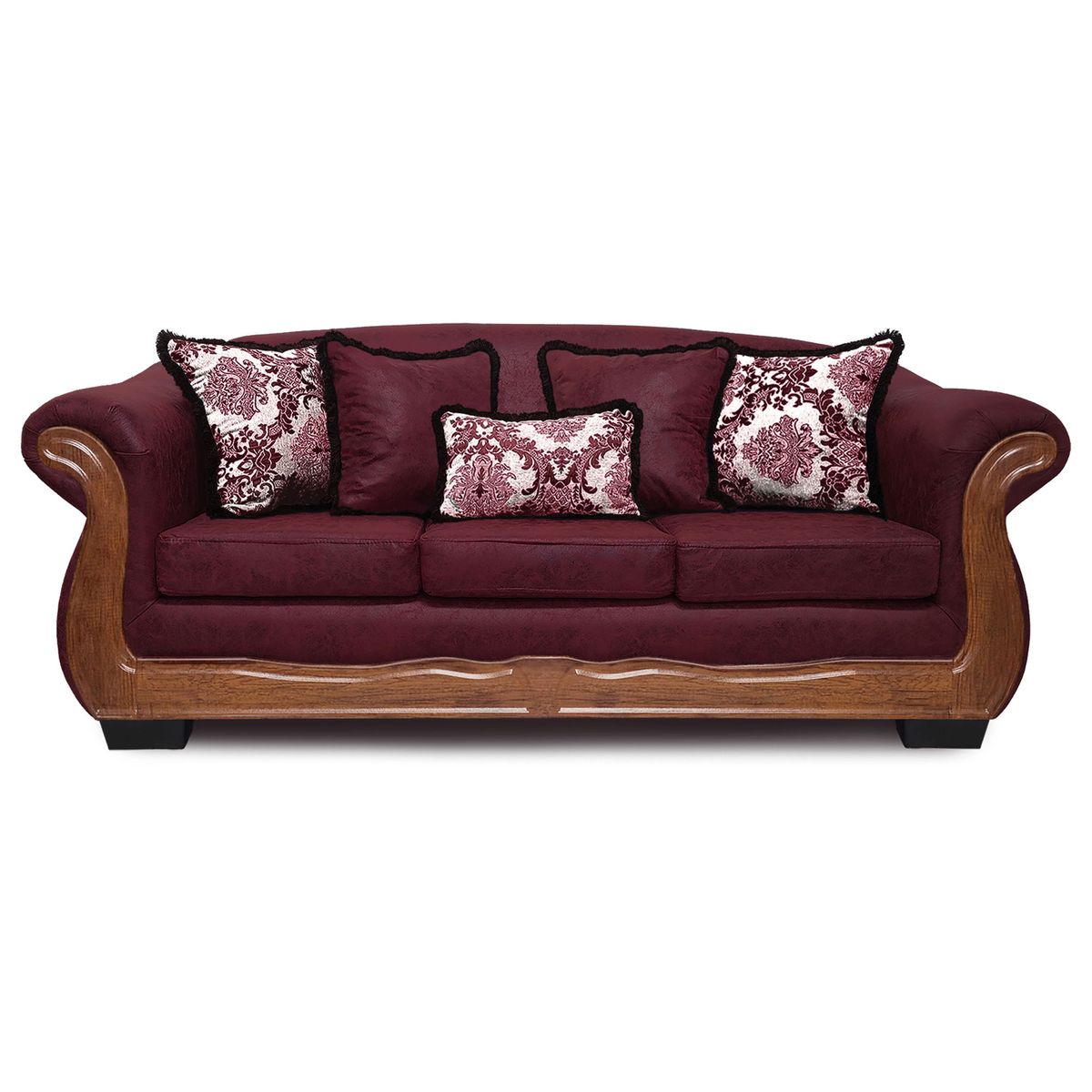 AMERICA DECORA - Sofá Con Resorte Estructural Búfalo 4 Cuerpos Envejecido