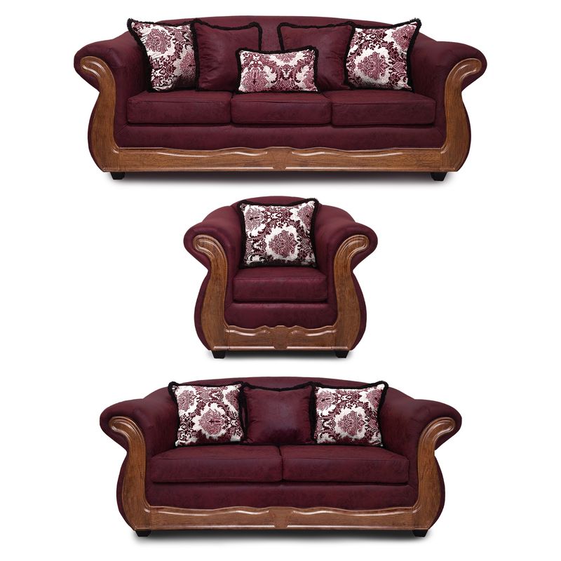 AMERICA DECORA - Living 4-3-1 Grand Búfalo Envejecido Burdeo X..