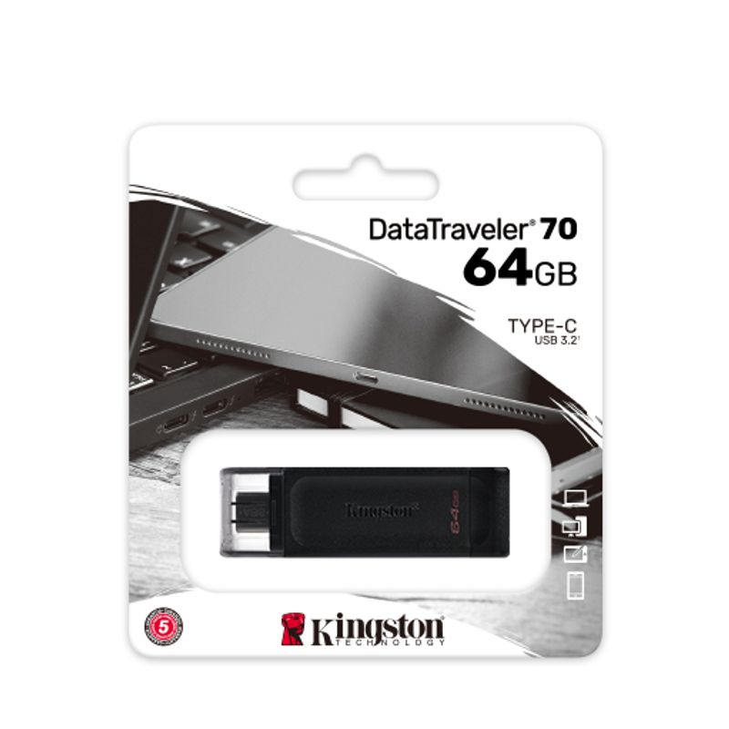 KINGSTON - Pendrive 64 GB - Kingston DataTraveler 70 - USB-C  (DT70/64GB)