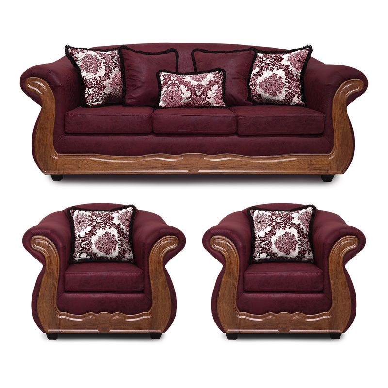 AMERICA DECORA - Living 4-1-1 Grand Búfalo Envejecido Burdeo X.
