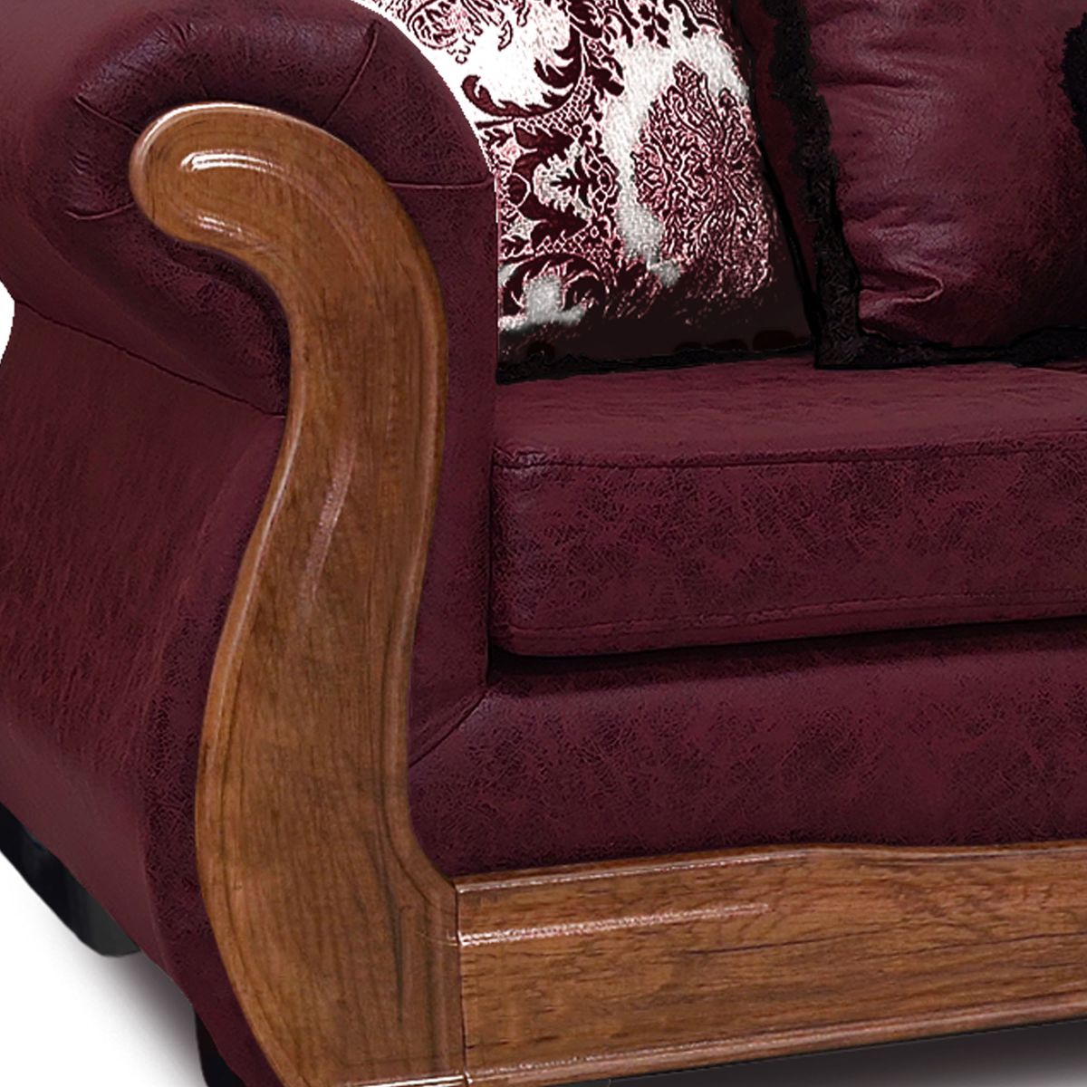 AMERICA DECORA - Living Con Resorte Estructural Búfalo 7 Cuerpos 4+3 Envejecido