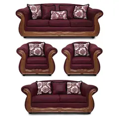 AMERICA DECORA - Living 4-3-1-1 Grand Búfalo Envejecido Burdeo X