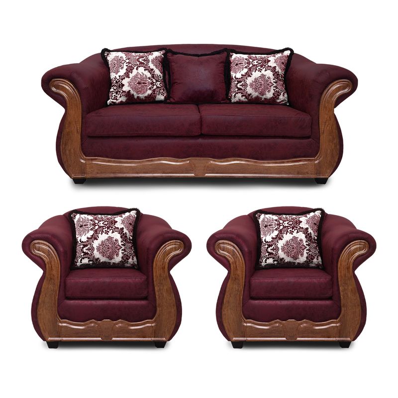 AMERICA DECORA - Living 3-1-1 Grand Búfalo Envejecido Burdeo X.