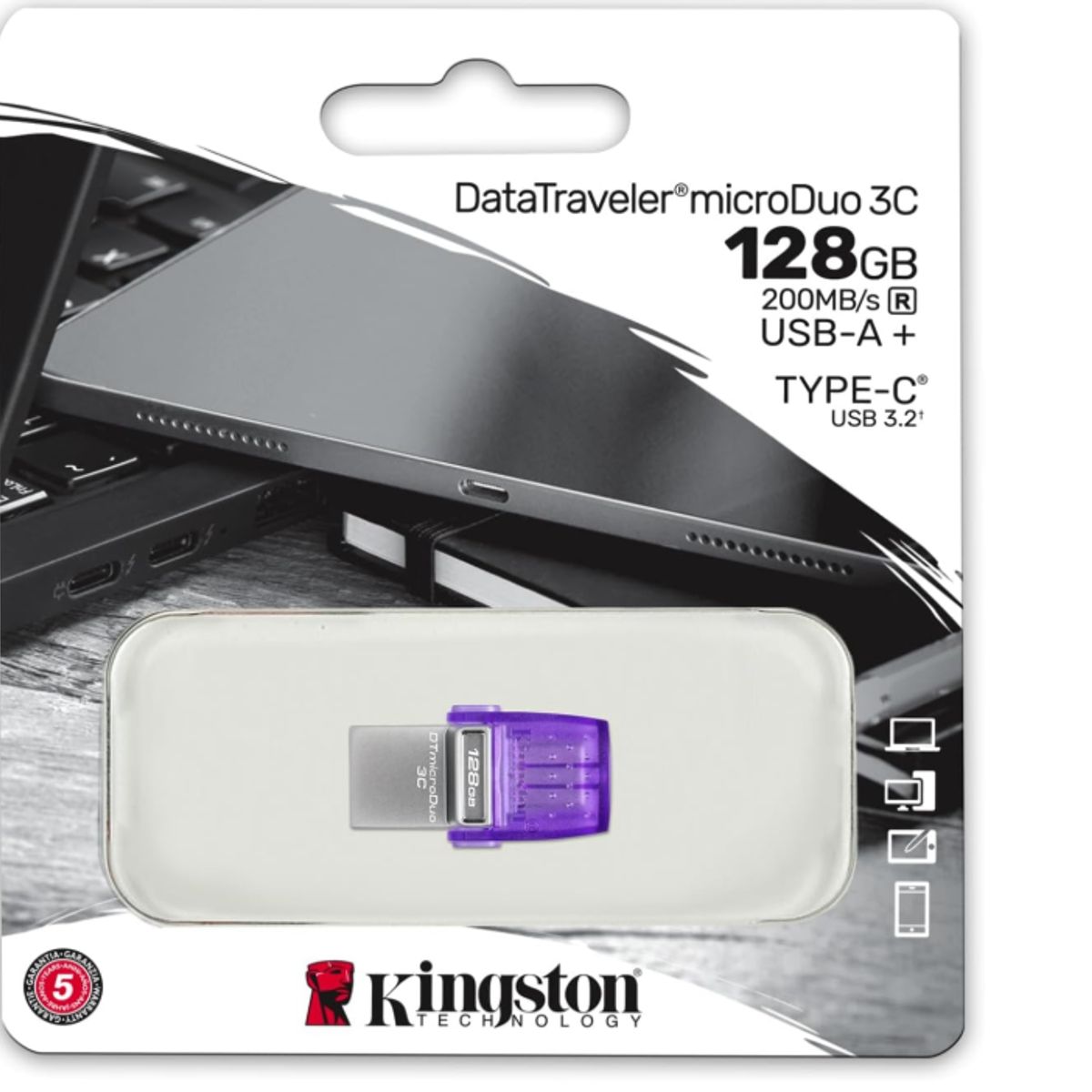 KINGSTON - Pendrive 128 GB - Kingston DataTraveler microDuo 3C - USB 3.2