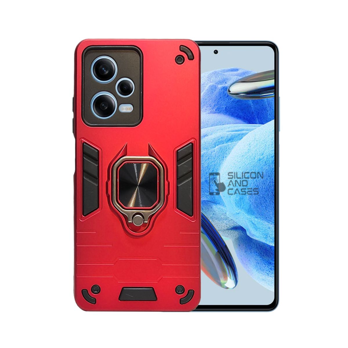 GENERICO - CARCASA ANILLO ANTIGOLPE PARA CELULAR REDMI NOTE 12 PRO PLUS ROJO