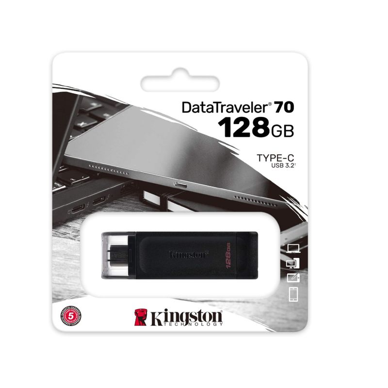 KINGSTON - Pendrive 128 GB - Kingston DataTraveler 70 - USB Type-C