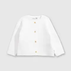 COLLOKY - Chaleco de Algodón Blanco con Botones Unisex para bebé