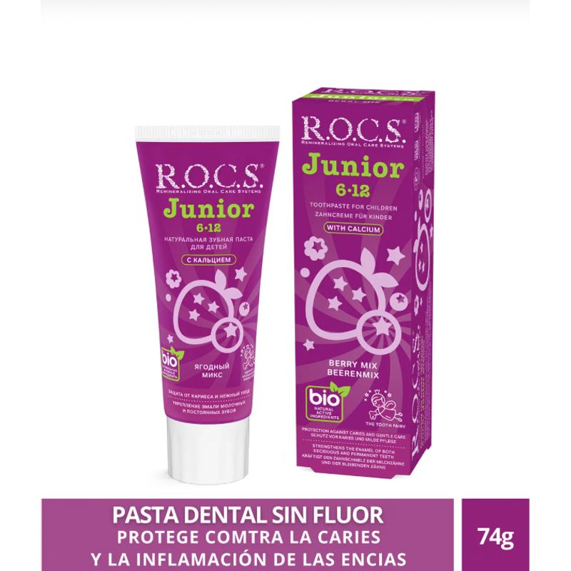 ROCS - Pasta Dental Rocs Junior Berry Mix 74g Sin Fluor