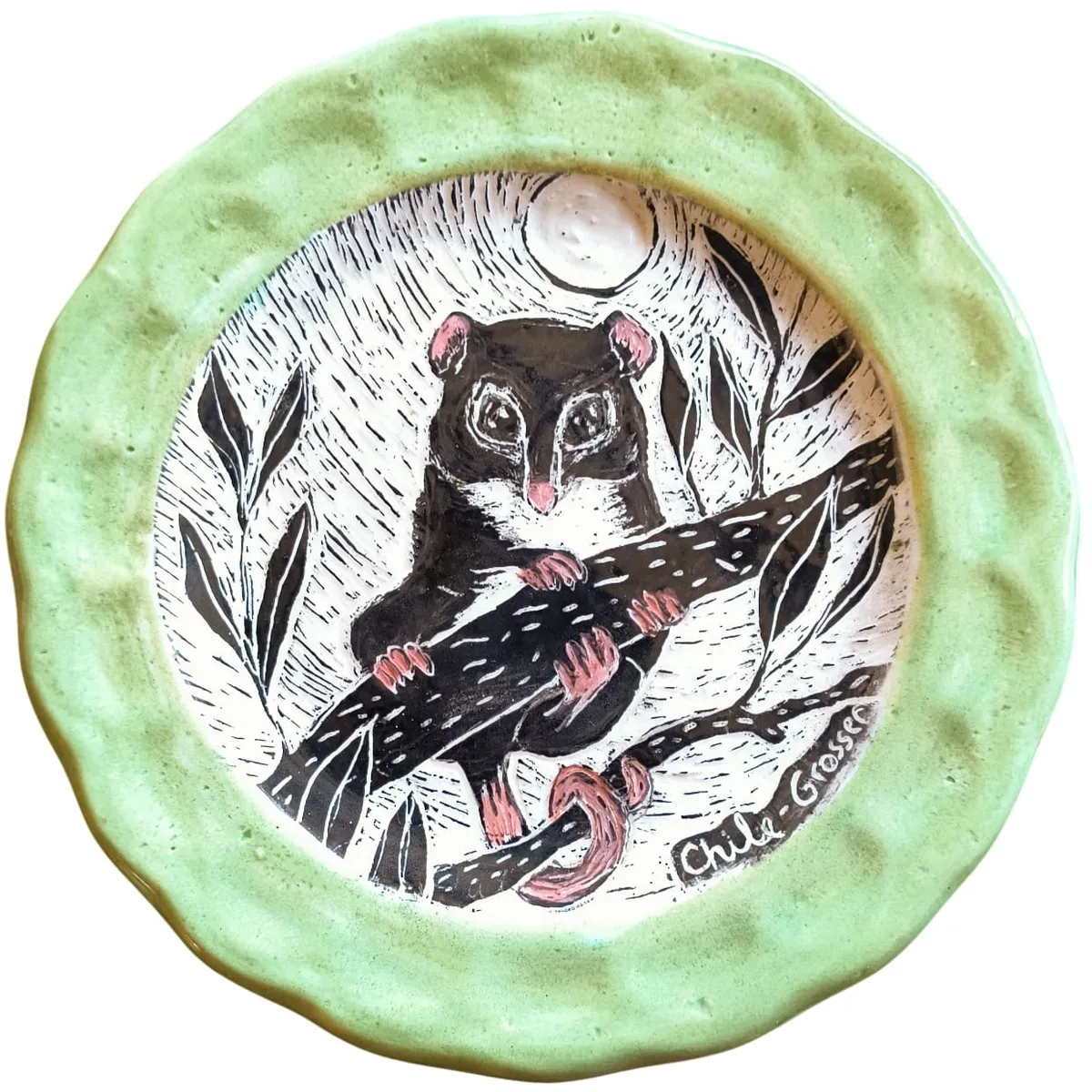 GENERICO - Plato de Pared tallado a mano - Monito del Monte