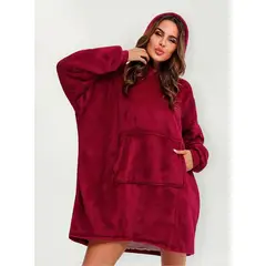 MOVI - Poleron Sherpa Adulto con Capucha Rojo unisex