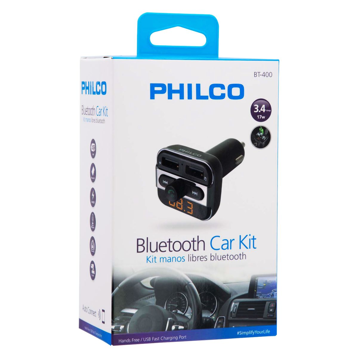 PHILCO - Transmisor Bluetooth Car Kit Bt-400 PHILCO