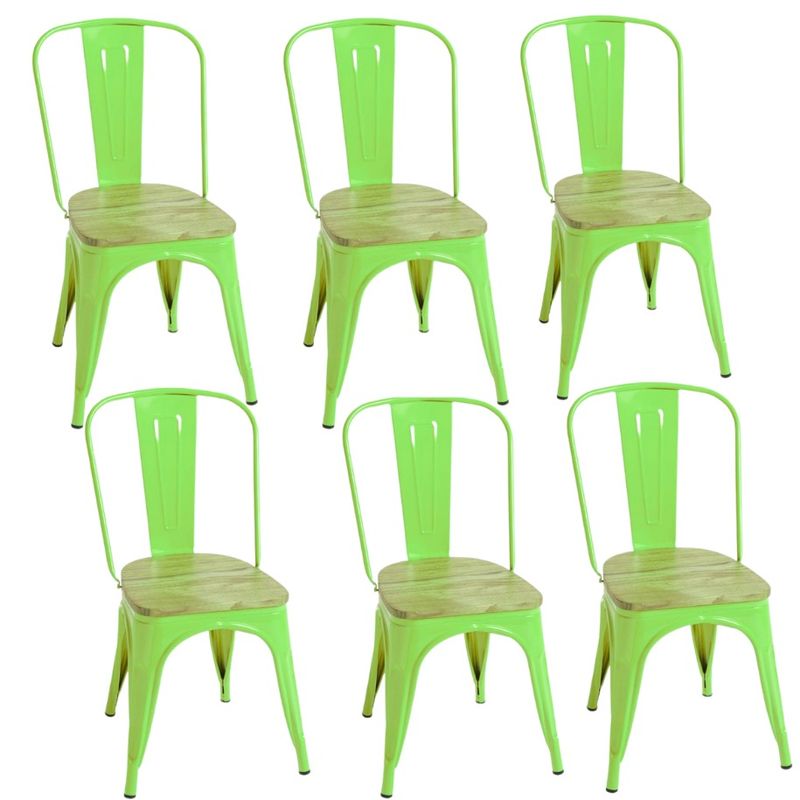 CORI CORI - Pack 6 Sillas Tolix Verde (Asiento de Madera)