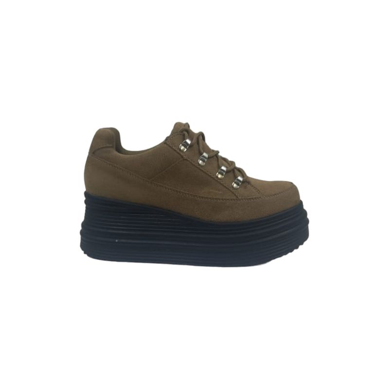 HERIEL - Zapatilla Khaki Plataforma Mujer.