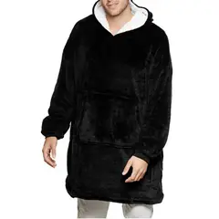 MOVI - Poleron Sherpa Adulto con Capucha Negro unisex