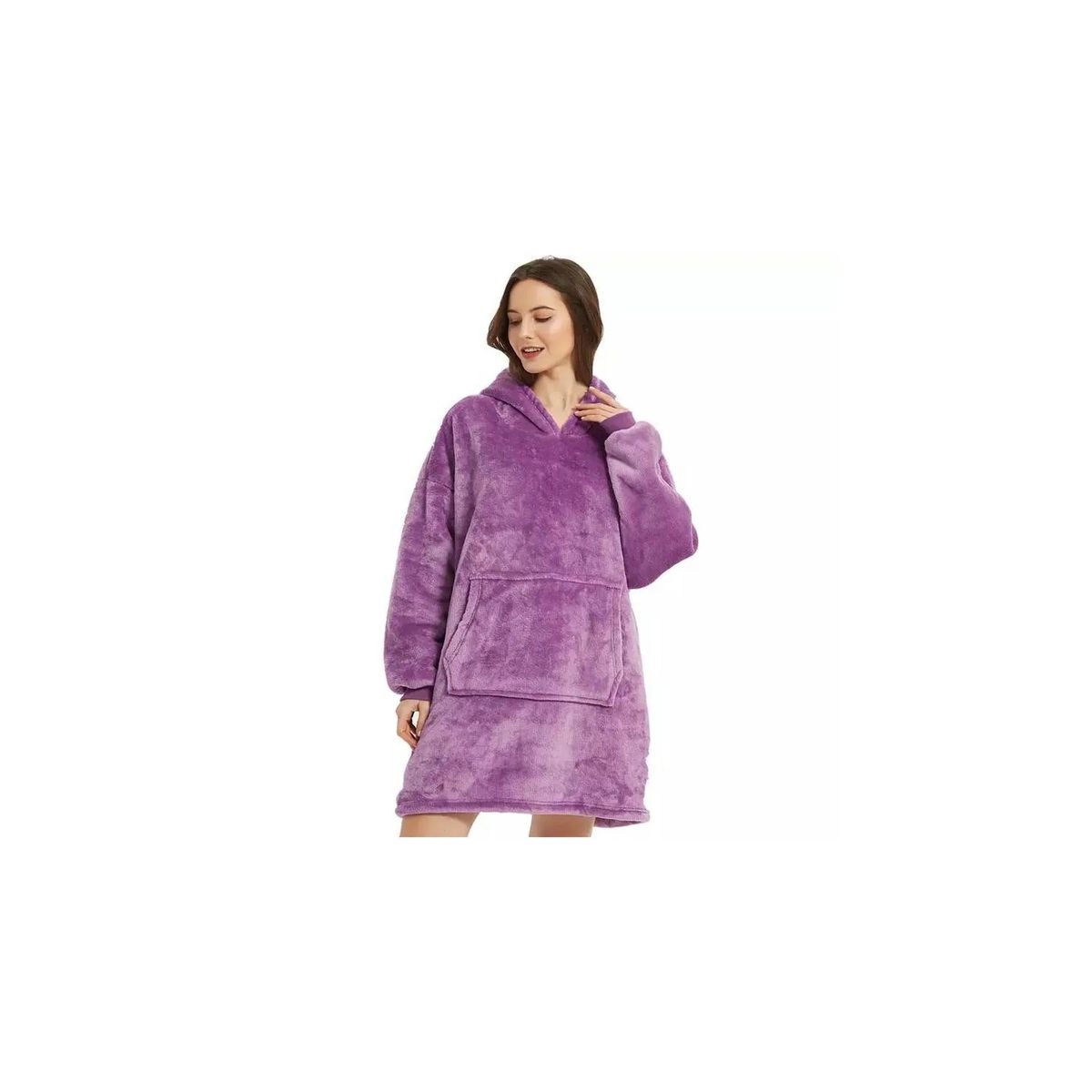 MOVI - Poleron Sherpa Adulto con Capucha Morado unisex
