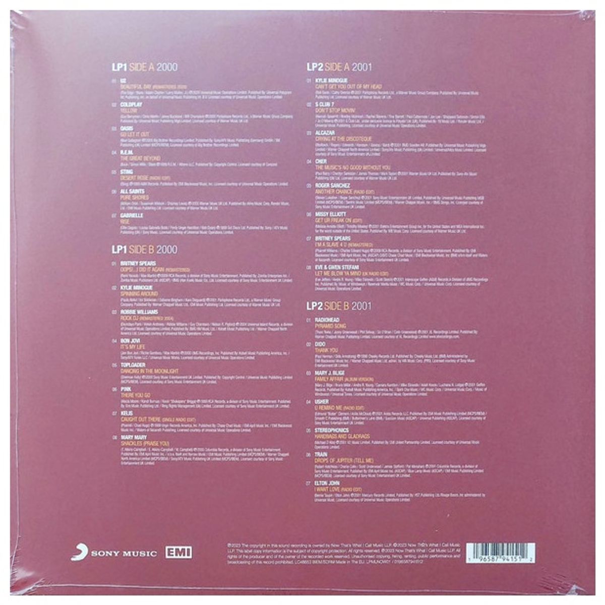 HITWAY MUSIC - NOW THATS WHAT I CALL MUSIC - NOW MILLENNIUM 2000-2001 2LP REDWHITE VINYL - VARIOUS ARTISTS - VINILO
