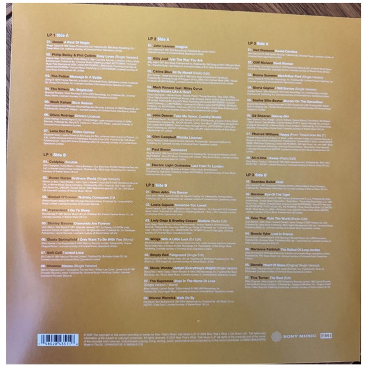 HITWAY MUSIC - NOW THATS WHAT I CALL MUSIC - POP GOLD - VARIOUS ARTISTS - POP GOLD 3LP COLOURED VINYL - VINILO